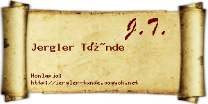 Jergler Tünde névjegykártya