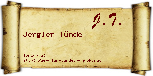 Jergler Tünde névjegykártya