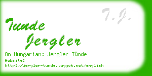 tunde jergler business card